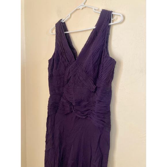 Talbots Women's Dress Size 12 Purple Pure Silk Beaded Evening - Picture 4 of 7